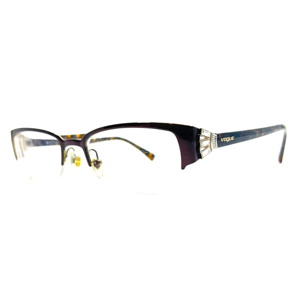 VOGUE VO 4014-B 934 BROWN TORTOISE WITH CRYSTALS EYEGLASSES FRAMES 50-18-135 - Picture 1 of 6